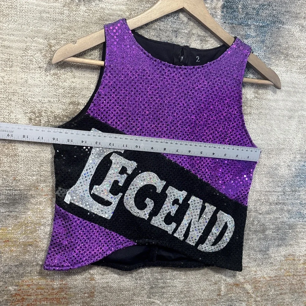 Girls Size 2 Legends Cheerleading Uniform Top Sequin Halloween Cheer Costume